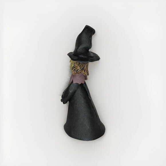 Vintage D. Hayes Pottery Witch Pumpkin Figurine 8" 1970s Textured Halloween Deco - Picture 4 of 8